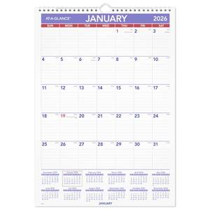 lot 12437 image: AT-A-GLANCE 2026 Wall Calendar, 12 x 17, Medium Tall (PM22826)