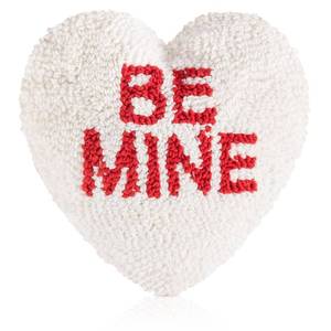 lot 12441 image: Peryiter Heart Shape Handicraft Hook Pillow 10 x 10 Needlepoint Heart Throw Pillow Red Be Mine for Couples Anniversary, Wedding, Party Decor, Room Cushion