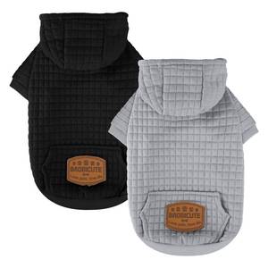 lot 12442 image: 2 Pack Dog Hoodie Sweaters for Small Medium Dogs Warm Dog Clothes for Large Dogs Soft Waffle-Like Laminated Sweatshirt Bulldog (BlackGrey, XXS (Back 8,Chest 11, Neck 7.9))