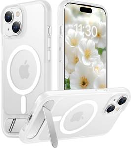 lot 12443 image: Temdan Magnetic Compatible with iPhone 15 Plus Case & iPhone 14 Plus Case, Built-in Invisible KickstandCompatible with MagSafeMilitary Grade Shockproof Slim Translucent Matte Phone Case 6.7