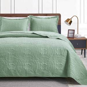 lot 19824 image: Loves cabin Quilts for Queen Bed Sage Bedspreads - Soft Bed Summer Lightweight Bedspread Comforter - Modern Style Coin Pattern Coverlet for All Season - 3 Pieces (1 Quilt, 2 Pillow Shams)