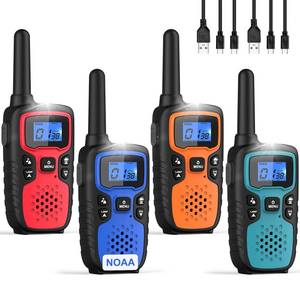 lot 19853 image: Wishouse Walkie Talkies for Adults Long Range-Rechargeable 4 Pack 2 Way Radios, Hiking Accessories Camping Gear Xmas Birthday Gift for Kids Family with Lamp,SOS Siren,NOAA Weather Alert,Easy to Use