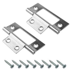 lot 20339 image: N 7273 Bi-fold Door Hinge, 3 x 1 Inch Non-Mortise Nickel Plated Bifold Door Hinges (2 Pack)