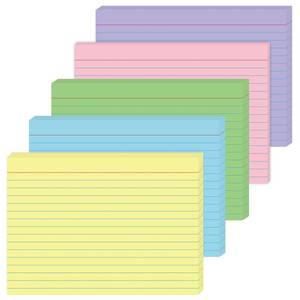 lot 20342 image: JINMIKEJI Colored Index Cards 5x7 Inch - 50 Pack Ruled Flash Cards for Students, Office & Home, Durable Study Note Cards with Lines