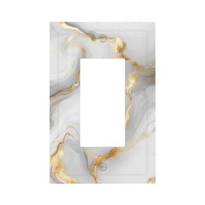 lot 20347 image: CZRPKEN Decorative Outlet Covers White and Gold Marble Abstract Modern Luxury 1 Gang Single Decora Gfci Device Light Switch Covers Plate 1 Rocker Wall Plate Jumbo Face Plate