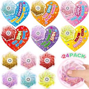 lot 20355 image: Shemira 24 Pack Valentines Day Cards for Kids with Fidget Spinner, Valentines Day Gifts for Kids School Classroom Exchange, Valentines Cards for Kids, Valentines Party Favors for Girls Boys