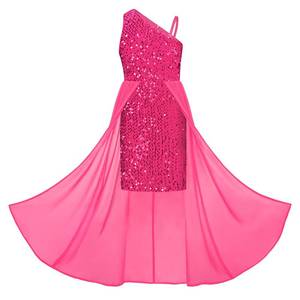 lot 20363 image: GRACE KARIN Girls Hot Pink Sequin Dress Size 6 Pageant Prom Birthday Party Sparkle Dresses