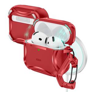 lot 20364 image: ESR for AirPods 4 Case, Compatible with AirPods 4th Generation Case (2024), Compatible with MagSafe, Powerful Drop Protection, Magnetic Lid, Cyber Series, Red