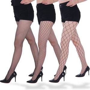 lot 20410 image: pekichichi Fishnet Stockings for Women Fishnet Tights Black Fish Nets Leggings Fishnets Pantyhose 3 Pairs Small-Medium Size