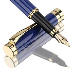 lot 20427 image: Tiankool Luxury Fountain Pen,Fine Nib, Exquisite Pen Gift Set for Men&Women-Includes 10 Ink Cartridges&Ink Converter- Nice Pens - Blue