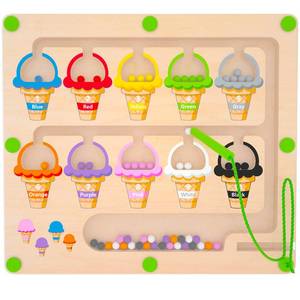 lot 20431 image: MTYOKILN Magnetic Color & Number Maze - Montessori Wooden Color Matching Learning Counting Puzzle Board - Toddler Fine Motor Skills Toys for Boys Girls 2 3 4 Years Old