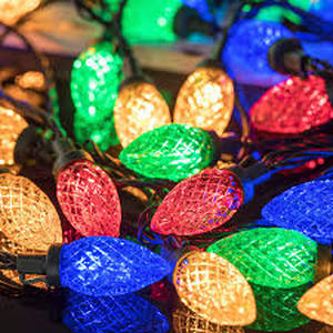 lot 5259 image: AWQ 50 LED Multi-Color C9 String Lights with Timer