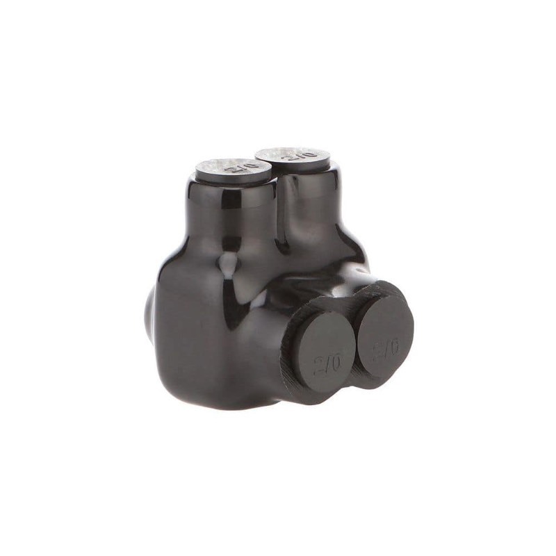 lot 4253151 image: 14 AWG to 20 AWG Dual-Rated 2-Port 1-Sided Entry Insulated Multiple Tap Connector, Black - Retail $30