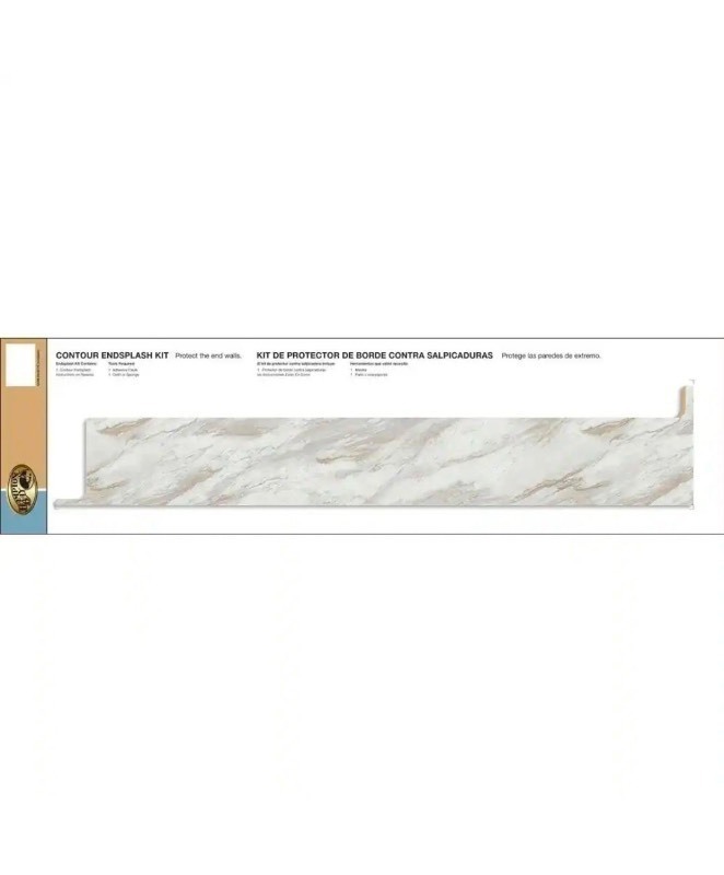 lot 4421074 image: Hampton BayHampton Bay Drama Marble Endsplash Kit for Countertop with Eased Edge and Loose Backsplash - Retail $34