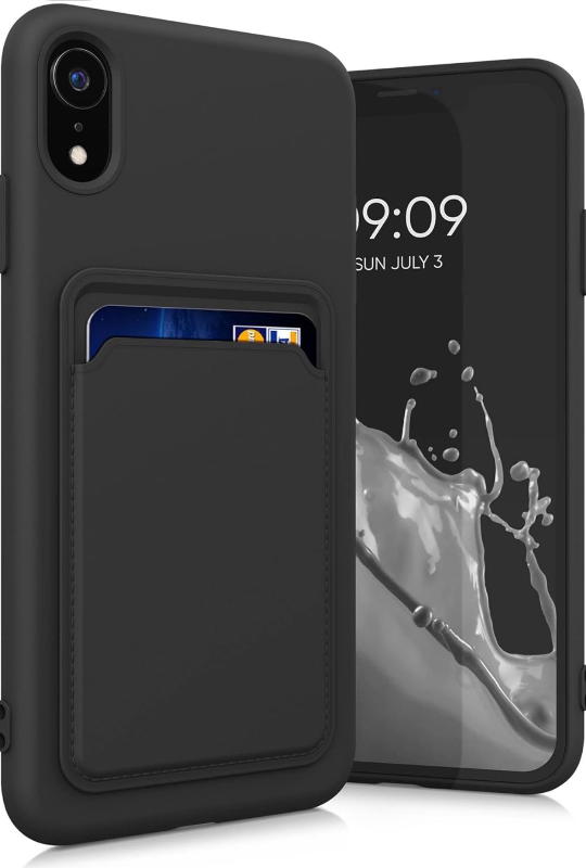 lot 4651161 image: kwmobile Case Compatible with Apple iPhone XR Case - TPU Phone Cover with Credit Card Holder - (white) - Retail $9