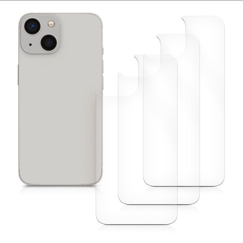 lot 3565116 image: kwmobile Set of 3x Back Covers Compatible with Apple iPhone 13 mini - Back Screen Protector Pack Transparent Protective Films - Retail $9