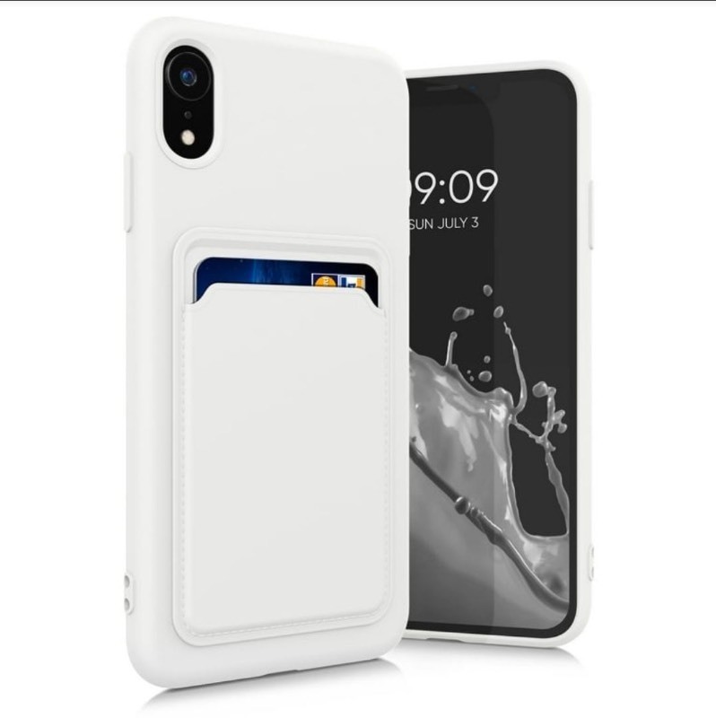 lot 3565137 image: kwmobile Case Compatible with Apple iPhone XR Case - TPU Phone Cover with Credit Card Holder - White - Retail $10