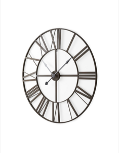 lot 5127031 image: Mercana Pender Black Iron Round Wall Clock 69652 39.96H x 39.96W x 2.36D - Retail $159