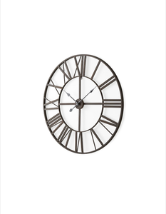 lot 5127034 image: Mercana Pender Black Iron Round Wall Clock 69651 29.92H x 29.92W x 1.77D - Retail $159