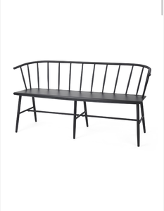 lot 5127037 image: Mercana Colin Black Metal Bench 69841 30.32H x 59.84W x 21.65D - Retail $1,617