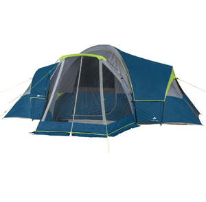 lot 5127040 image: Ozark Trail 10-Person Dome Tent with Screen Porch 3-Room Family Camping Tent with Weather Protection - Retail $129