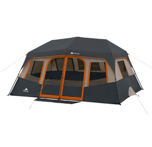 lot 5127066 image: Ozark Trail 10-Person Instant Cabin Tent 2-Room Family Camping Tent with Rainfly - Retail $159