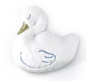 lot 5127100 image: (Set of 3) White Plush Swan Pillows with Embroidered Smiles - Retail $15