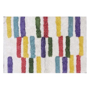 lot 5127115 image: Multicolor Broken Stripe Bath Rug, 17x24 - Retail $10