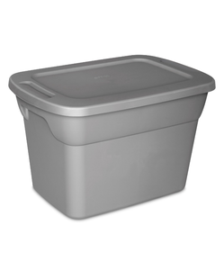 lot 5127120 image: Gray Plastic Storage Container with Lid - Retail $10
