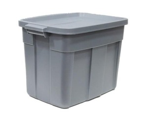 lot 5127126 image: Gray Plastic Storage Container with Lid - Retail $10