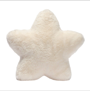 lot 5127093 image: Star Pillow 15.7 White Shaped Decorative Throw for Couch Bed Aesthetic Plush Floor Seating Cushions with Soft Faux Rabbit Fur Sofa Bedroom Living Room - Retail $10