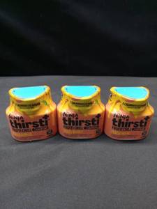 lot 1005 image: Ninja Thirsti FRUITI CHILL  CAFFEINE Peach Mango Flavored Liquid Water Drops  3 Flavor Pods