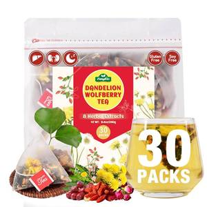lot 1028 image: Fangkic 30 Packs Organic Dandelion Root Tea Bag, 8 Herbal Dandelion Wolfberry Tea of Dandelion, Goji Berry, Jujube Dates, Rose, Licorice, Chrysanthemum 8.5oz(240g)