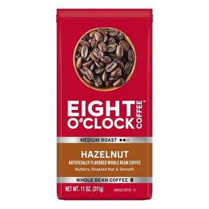 lot 1044 image: Eight O Clock Coffee Medium Roast Whole Bean Arabica Hazelnut Coffee 11 oz