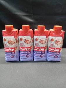 lot 1045 image: 4 pk SlimFast Strawberry Protein Shake 11oz