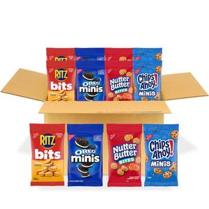 lot 1064 image: OREO Minis Cookies, CHIPS AHOY Minis Cookies, Nutter Butter Bites & RITZ Bits Cheese Crackers Variety Pack, 15 Snack Packs