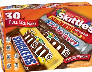 lot 1129 image: Mars Candy Variety Pack - 30 Full Size Bars