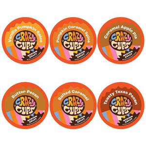 lot 1133 image: Crazy Cups Fall Coffee Pods Variety Pack for Keurig K Cup Coffee Maker, Seasonal Favorites Fall Blend Sampler, 50 Count