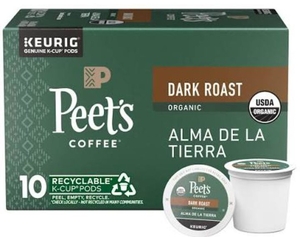 lot 1142 image: Peet s Coffee Organic Alma de la Tierra Dark Roast Coffee K-Cup Pods 10 ct Box