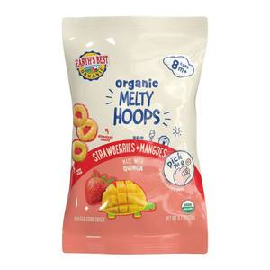 lot 1208 image: 4 pk Earths Best Melty Hoops Baby Food - Strawberry & Mango - 0.7oz