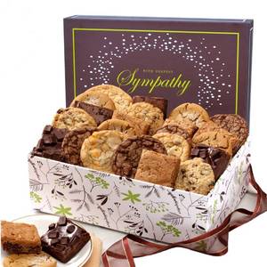 lot 1221 image: Broadway Basketeers Condolence Sympathy Gift Baskets, Fresh Baked Assorted Brownies & Cookies Gift Box, Individually Wrapped Desserts Care Package for Condolences, Memorial, Remembrance (NO VISIBLE EXP DATE)