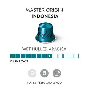 lot 1280 image: Nespresso Capsules Original Line, Indonesia Master Origin,Dark Roast Coffee, 10 Count Coffee Pods