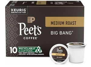 lot 1228 image: Peets Coffee, Medium Roast Keurig K-Cup Pods, 100% Arabica Coffee - Big Bang 10 Count (1 Box of 10 Pods)