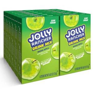 lot 1298 image: Jolly Rancher Singles To Go Powdered Drink Mix, Green Apple, 72 Total Servings, Sugar-Free Drink Powder, Just Add Water, 0.62 Ounce (Pack of 12)