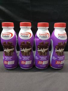 lot 1095 image: 4 pk Premier Protein Indulgence Dark Chocolate Shake 11.5oz