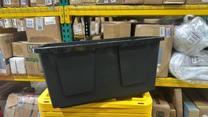 GreenMade Professional Storage Tote With Handles/Snap Lid, 27 Gallon Black