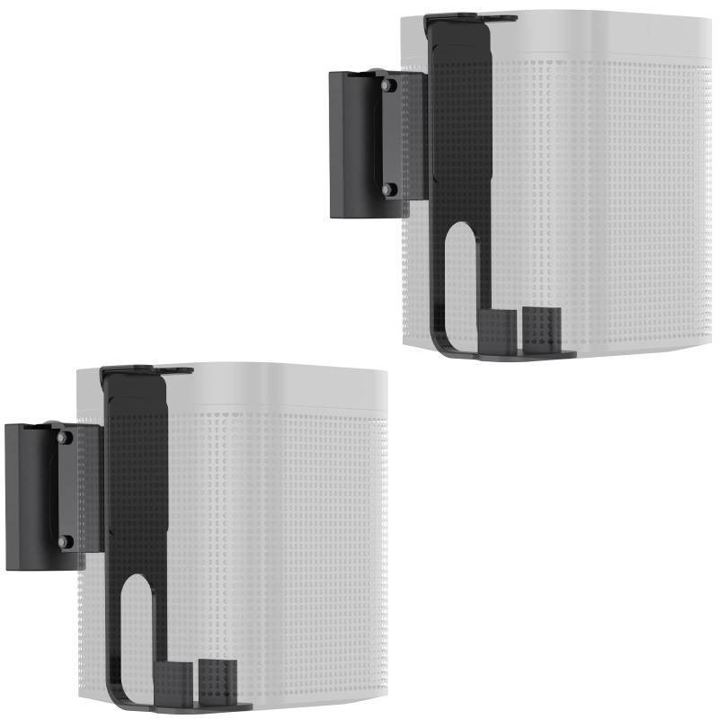 lot 1105 image: Speaker Wall Mount Bracket for SONOS ONE, ONE SL and Play1 Multiple Adjustments, Hold up to 6.6lbs, (SWM003-2), 2 Packs, Black Retail $27.17