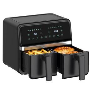 lot 1037 image: REABELL 8 Quart Dual Basket Air Fryer - Digital Touchscreen, Smart Sync Finish,Auto Shutoff, 2 Independent 4QT Nonstick Dishwasher-Safe Frying Baskets - Digital Double Air Fryer - Retail $120