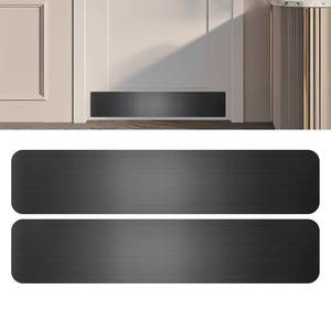 lot 1041 image: Durable Cat & Dog Door Protector from Scratching - Anti-Scratch Guard for InteriorExterior Doors, Stainless Steel Self-Adhesive Kick Plate (Brushed Black, 6x30, 2-Pack) - Retail $39
