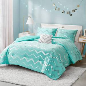 lot 1046 image: Codi Teal Bedroom Comforter Sets, Comfy Full Size Bedding Set for Teen Girls, 4 Pieces - All Seasons Warm - Retail $50